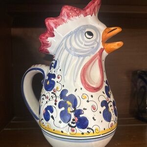 Made in Italy hand painted ceramic pottery Vtg rooster